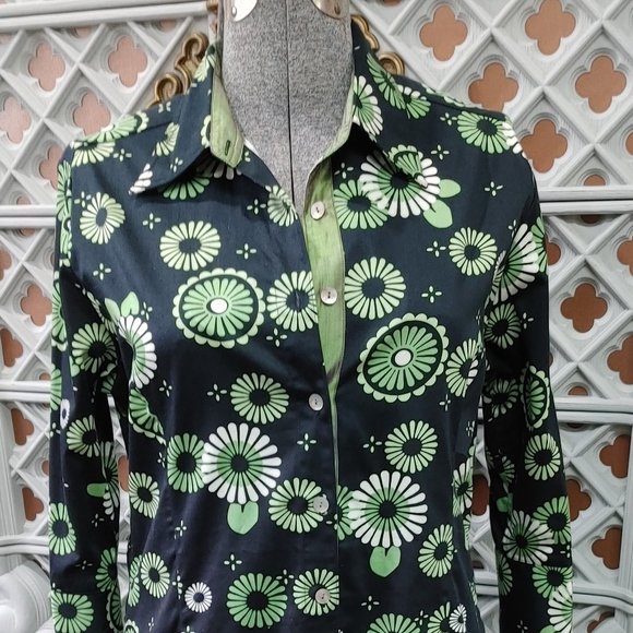 Fun Green & Black Shirt Dress or Jacket - Picture 1 of 9